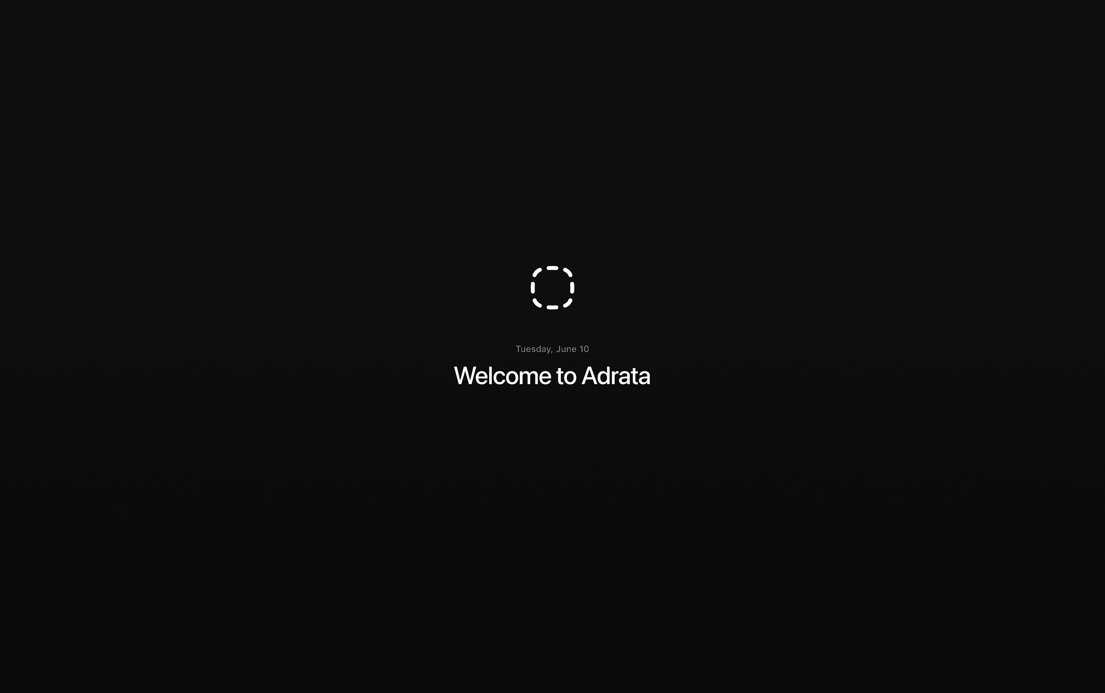 Adrata onboarding — “Welcome to Adrata”.
